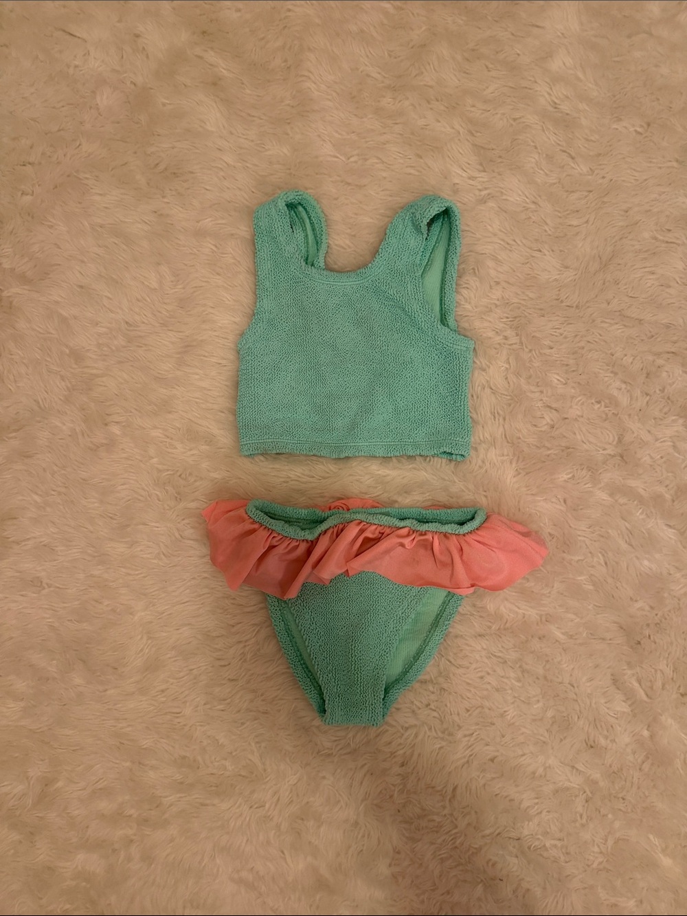 Hunza G Mint Green Bikini with Pink Accent